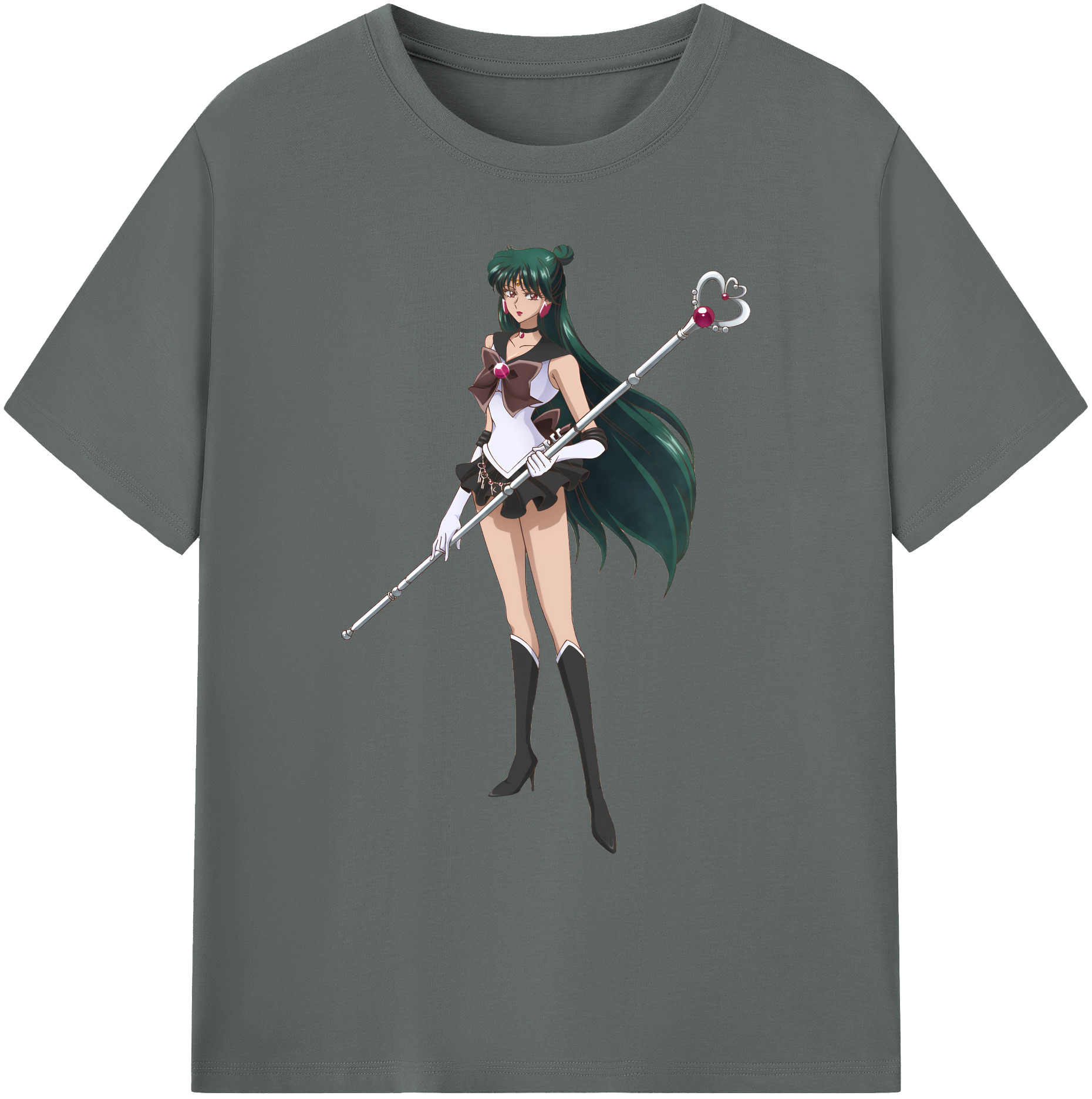 （画像用） 美少女戦士セーラームーン 冥王せつな Sailor Moon Meiou Setsuna 綿100％ メンズ半袖Tシャツ｜肌触りやわらか＆通気性